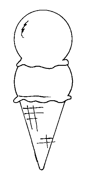 ice cream cone clipart black and white - photo #40