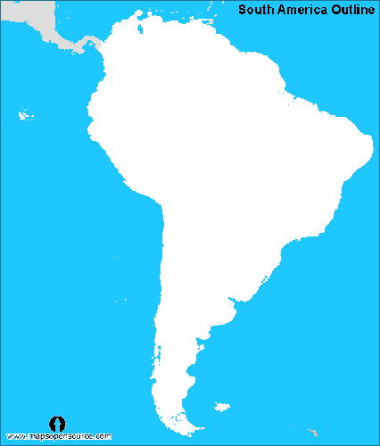 Map of South American Continent