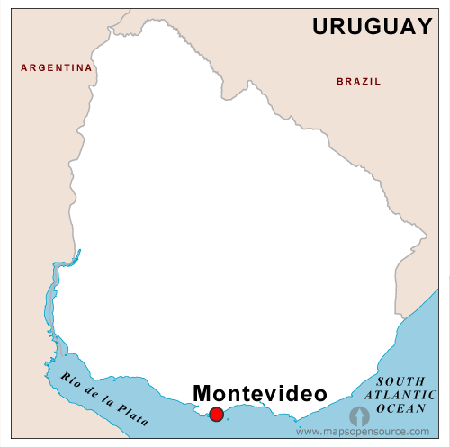 Map of Uruguay.