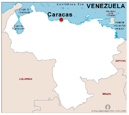 Map of Venezuela.