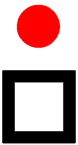 red ball above black square