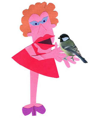 Old lady and bird