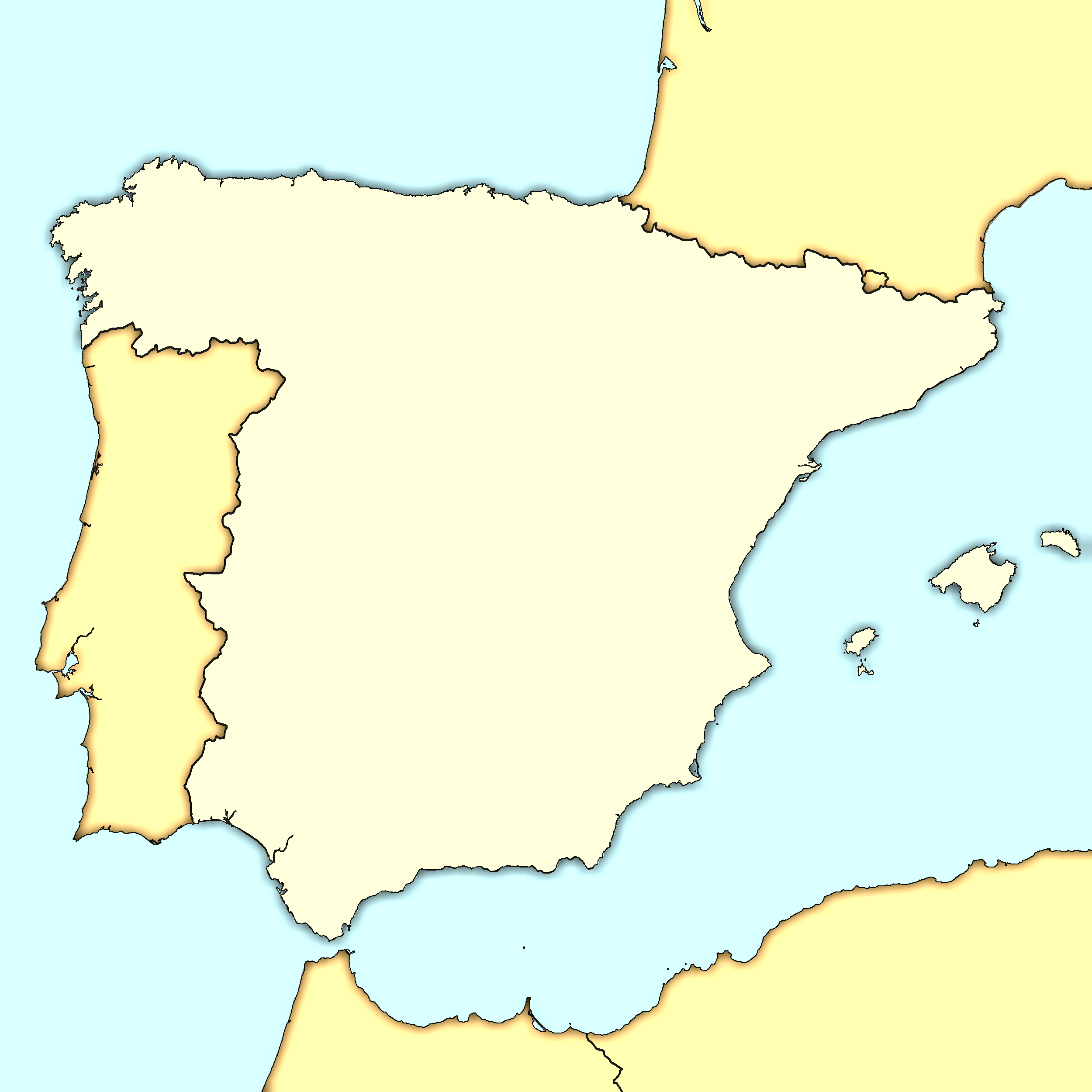 Blank map of Spain.
