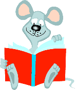 mouse reads a book