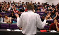 photo of professor lecturing to students