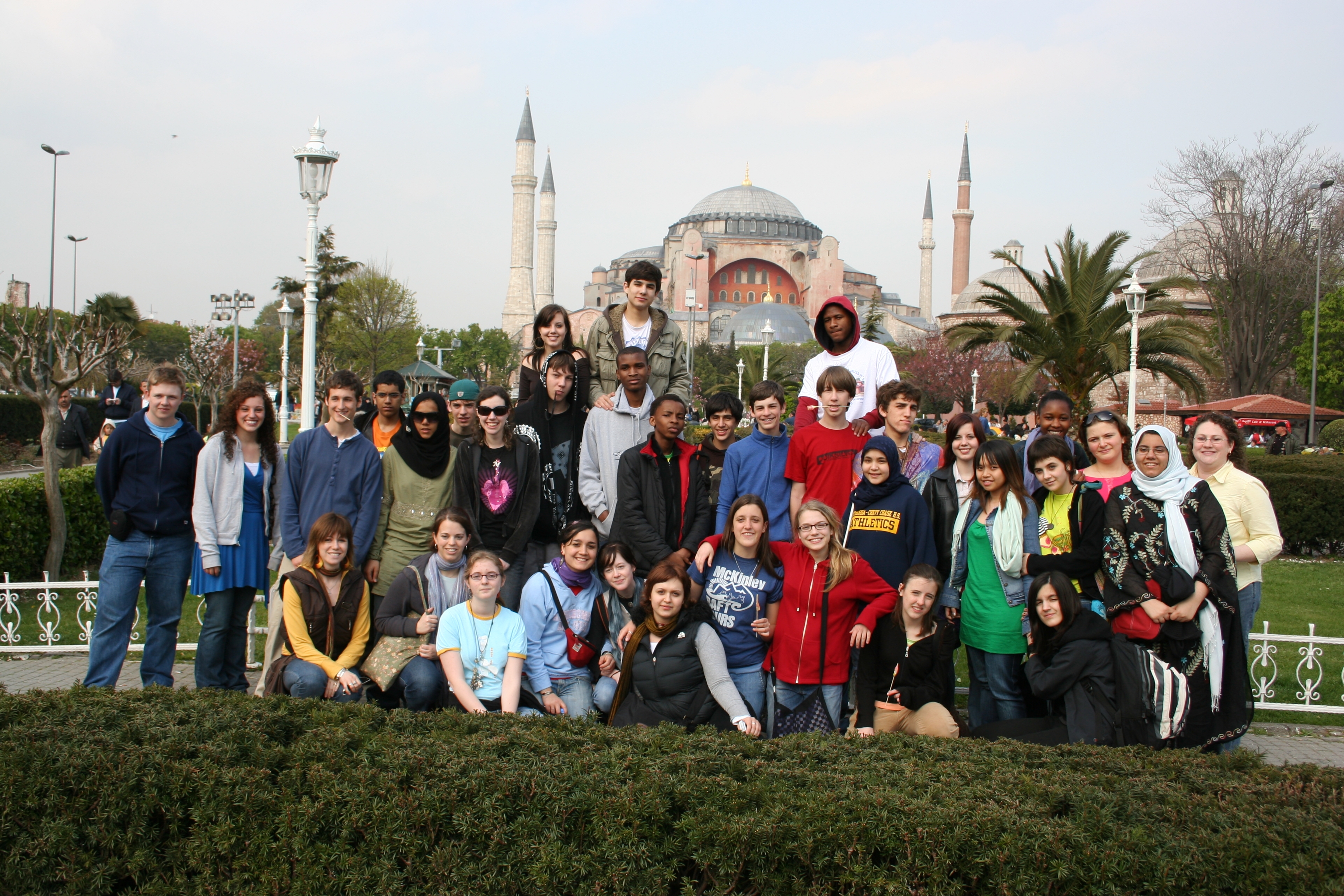 group picture in front of Hagia Sofia, Istanbul