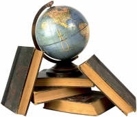 books and globe