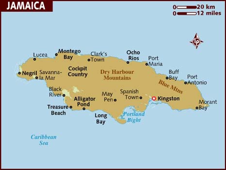 Jamaica map